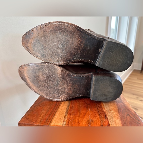 Vintage Frye Billy Pull On Western Boots Roper 87689 Leather Brown Mens Size 10D - Picture 7 of 10